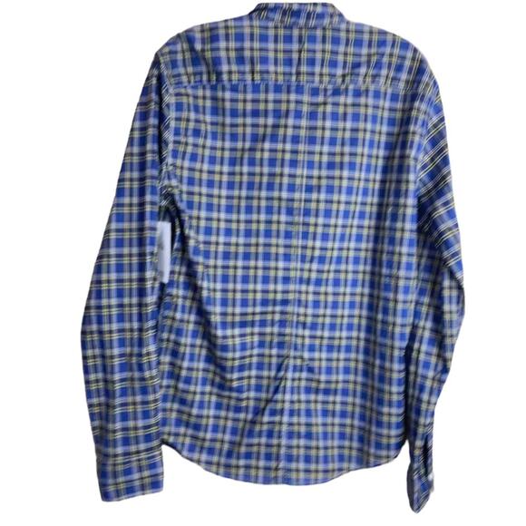 Frank & Eileen Blue Yellow Plaid Long Sleeve Button Down Shirt Size Small - Picture 2 of 3